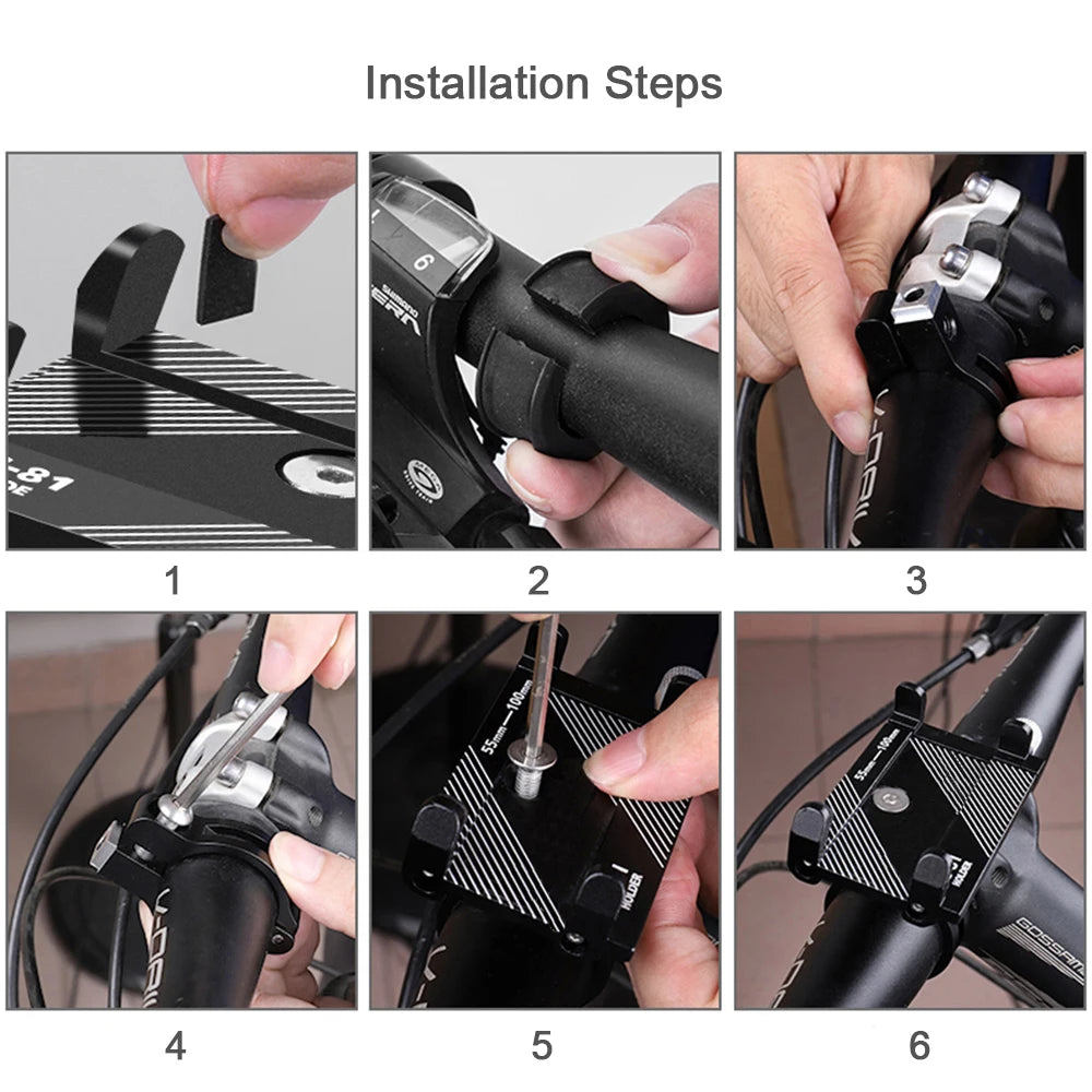 Aluminum Alloy Bicycle Phone Holder Motorcycle Handlebar Mount